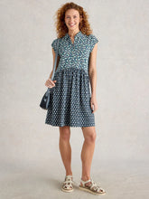 White Stuff Blue Everly Jersey Shirt Dress - Style WS443497